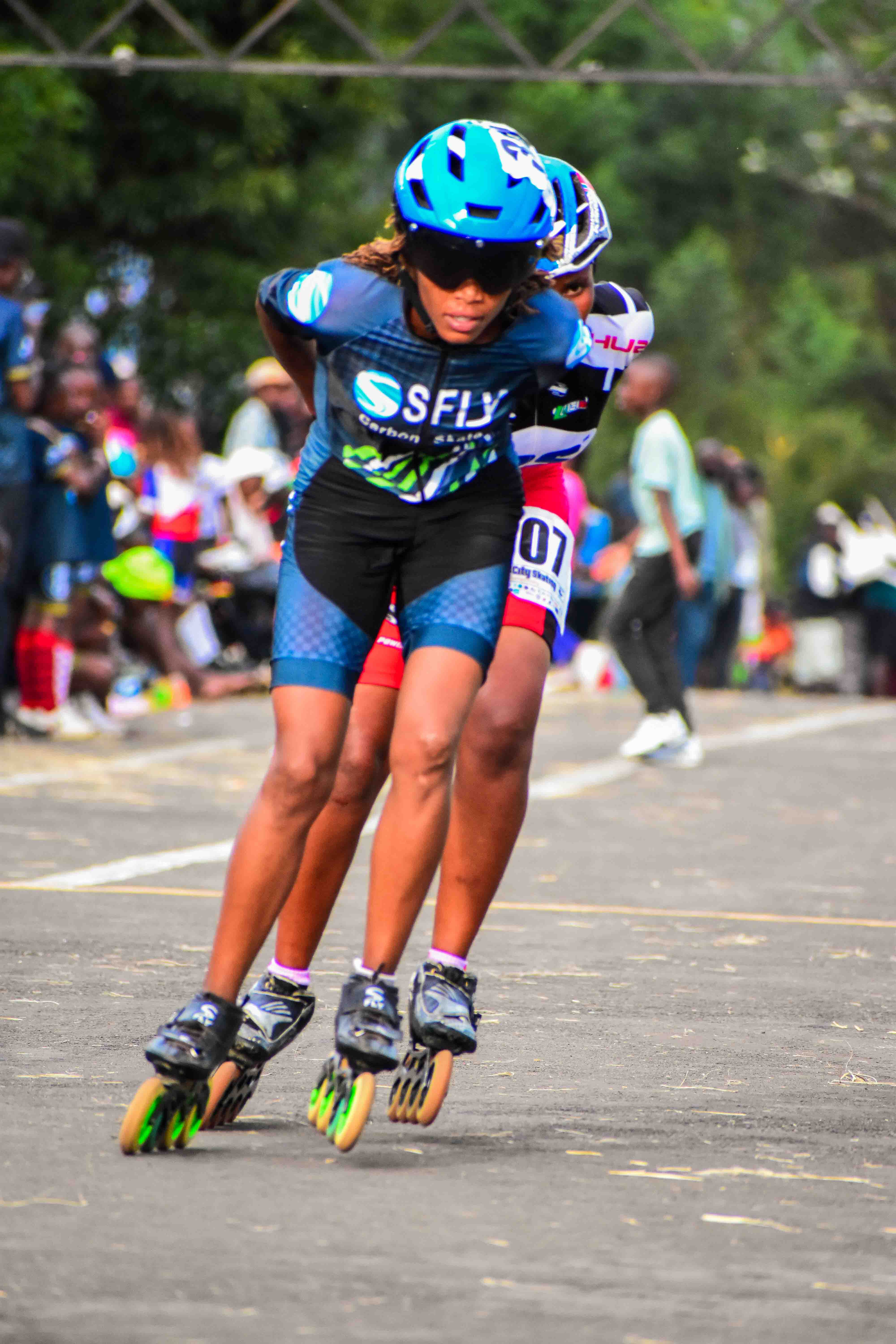 Soccer player scoring goal with celebration